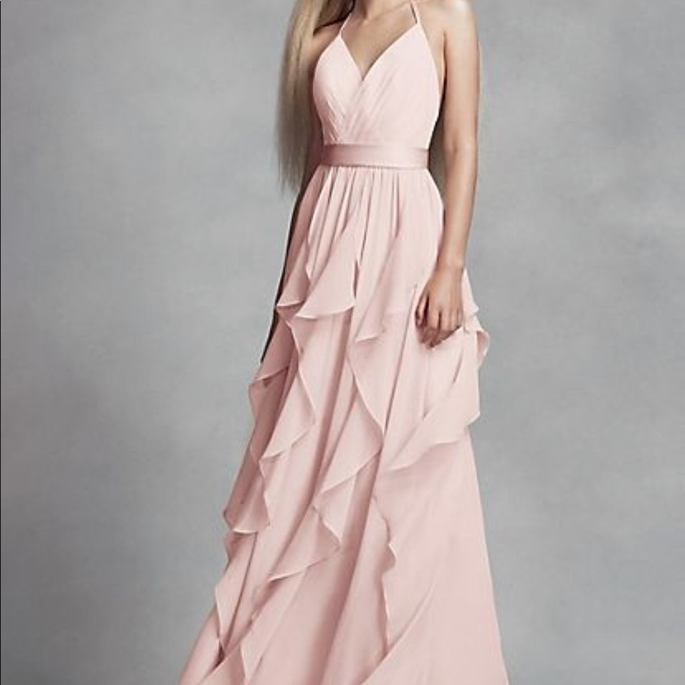 Vera Wang Blush Chiffon Bridesmaid Dress